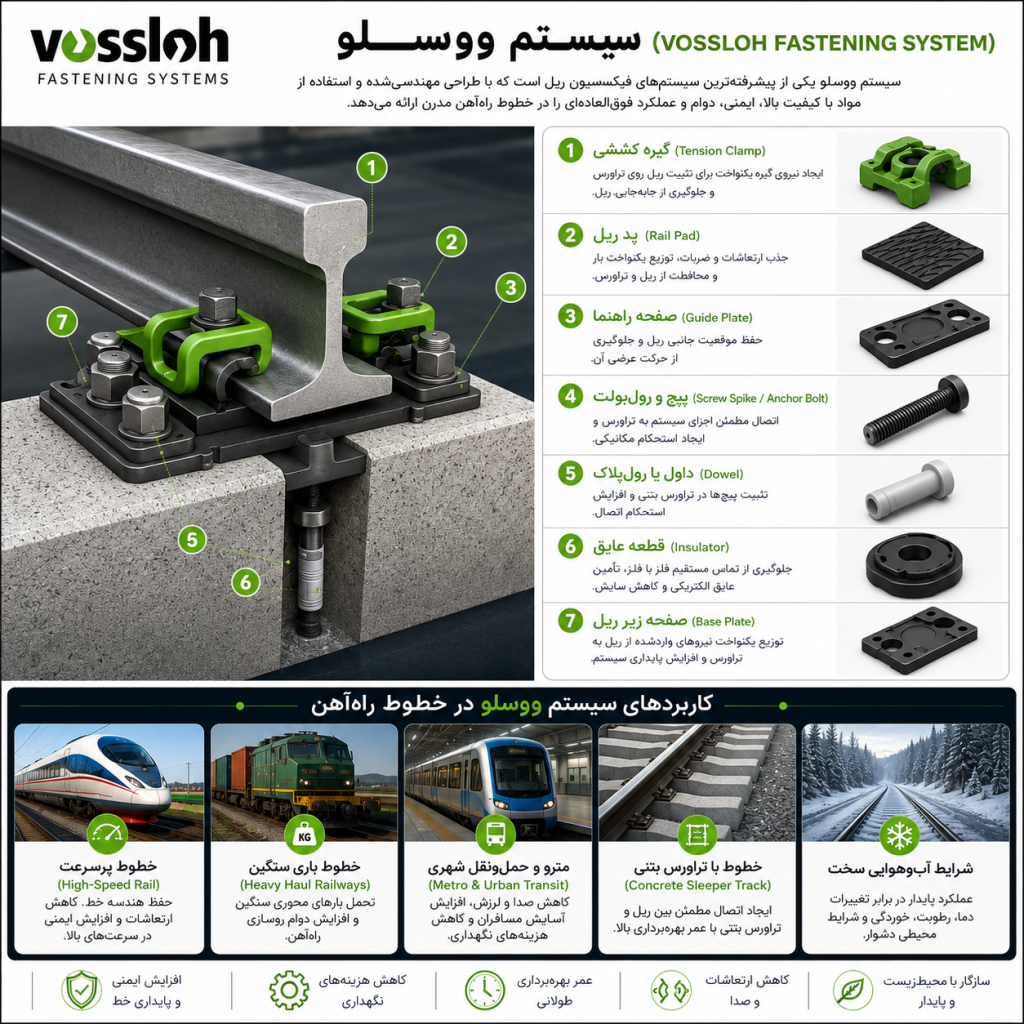 اجزای اصلی سیستم ووسلو (Vossloh)