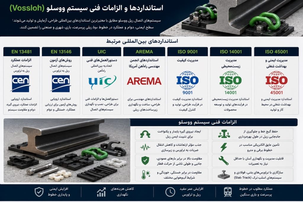 استانداردها و الزامات فنی سیستم ووسلو (Vossloh)