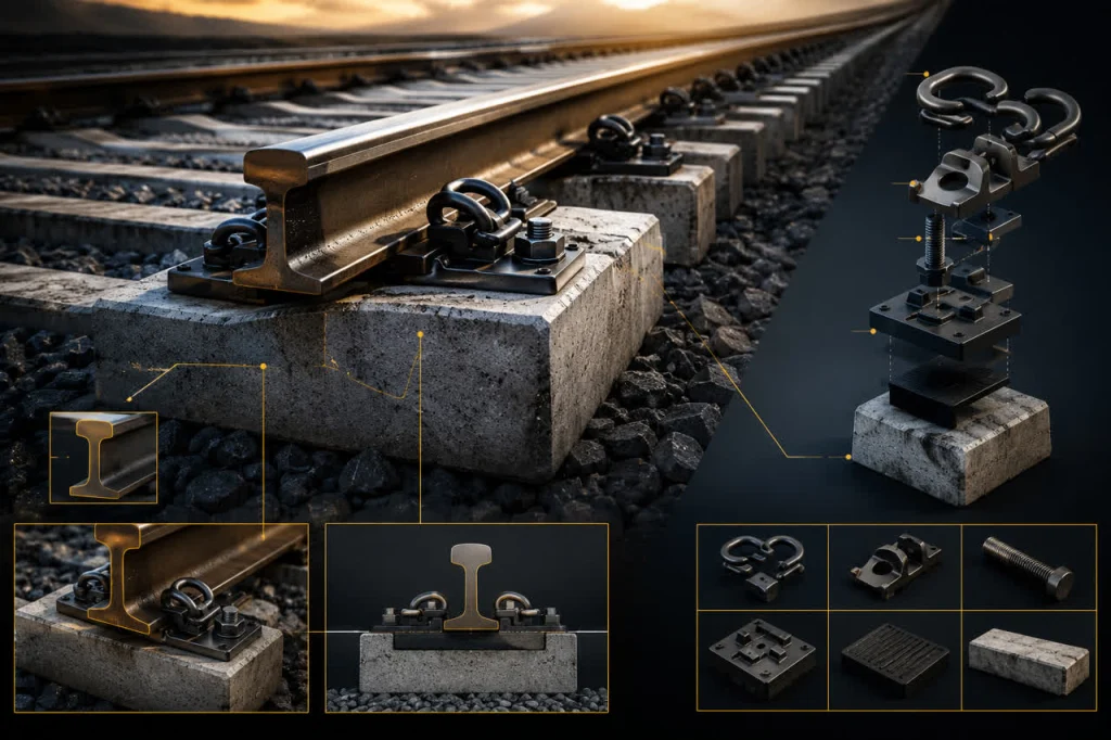 سیستم اتصال ریل به تراورس چیست؟ معرفی کامل پاندرول (Pandrol)، ووسلو (Vossloh) و K-Vossloh